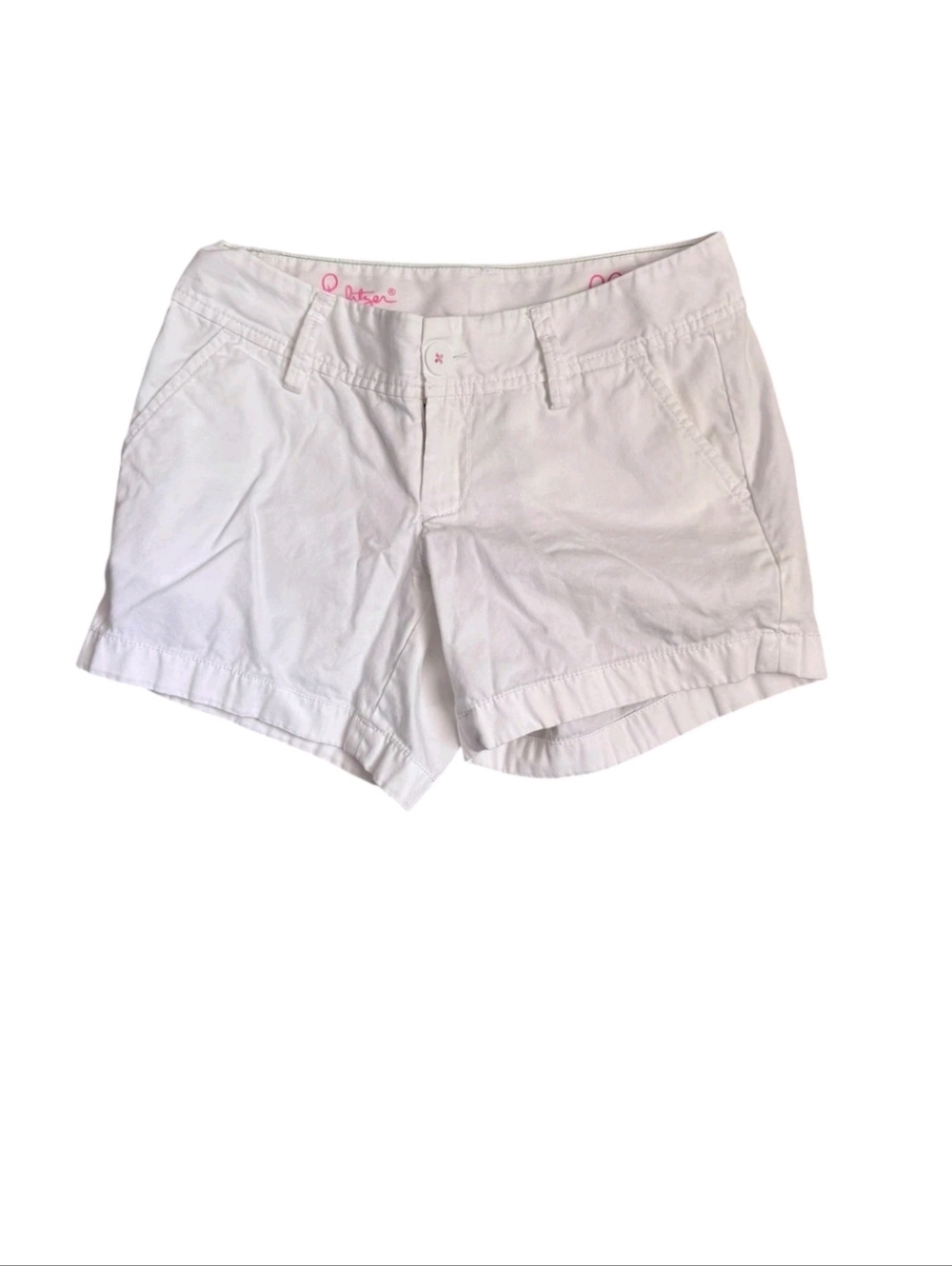 Lilly Pulitzer Women's Callahan Shorts White Cotton 5" Size 00 - Picture 3 of 7